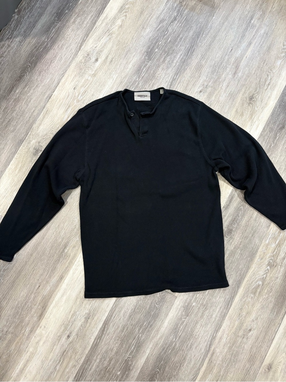 Fear of God Essentials Black Thermal Henley